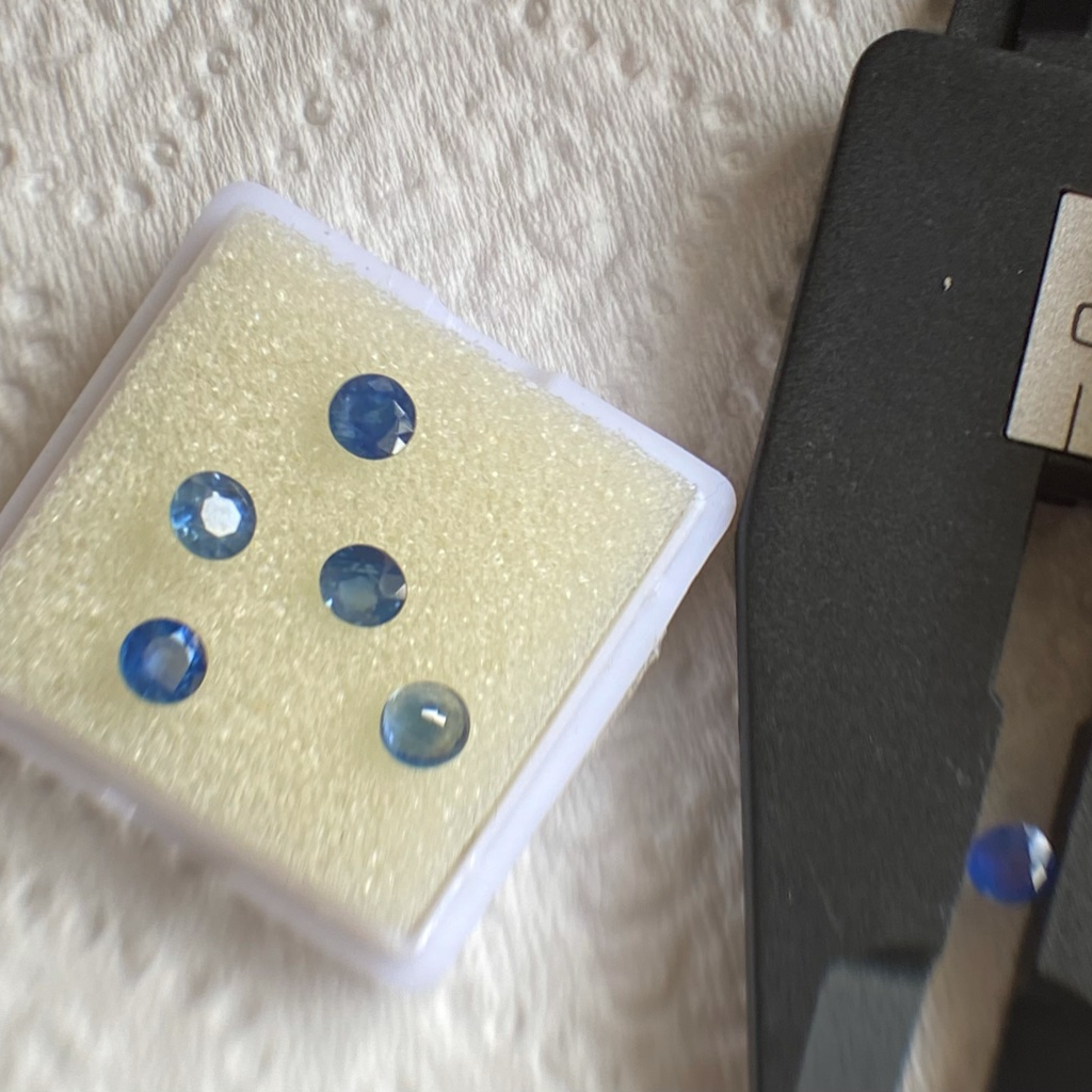 Six Medium Blue Natural Sapphires - Gem Quality - 4mm Approximate